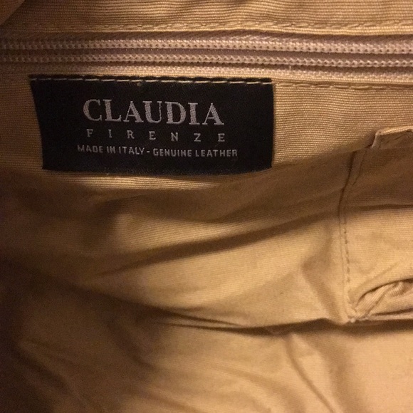 Claudia Firenze Cognac Leather Satchel Bag - Picture 6 of 8